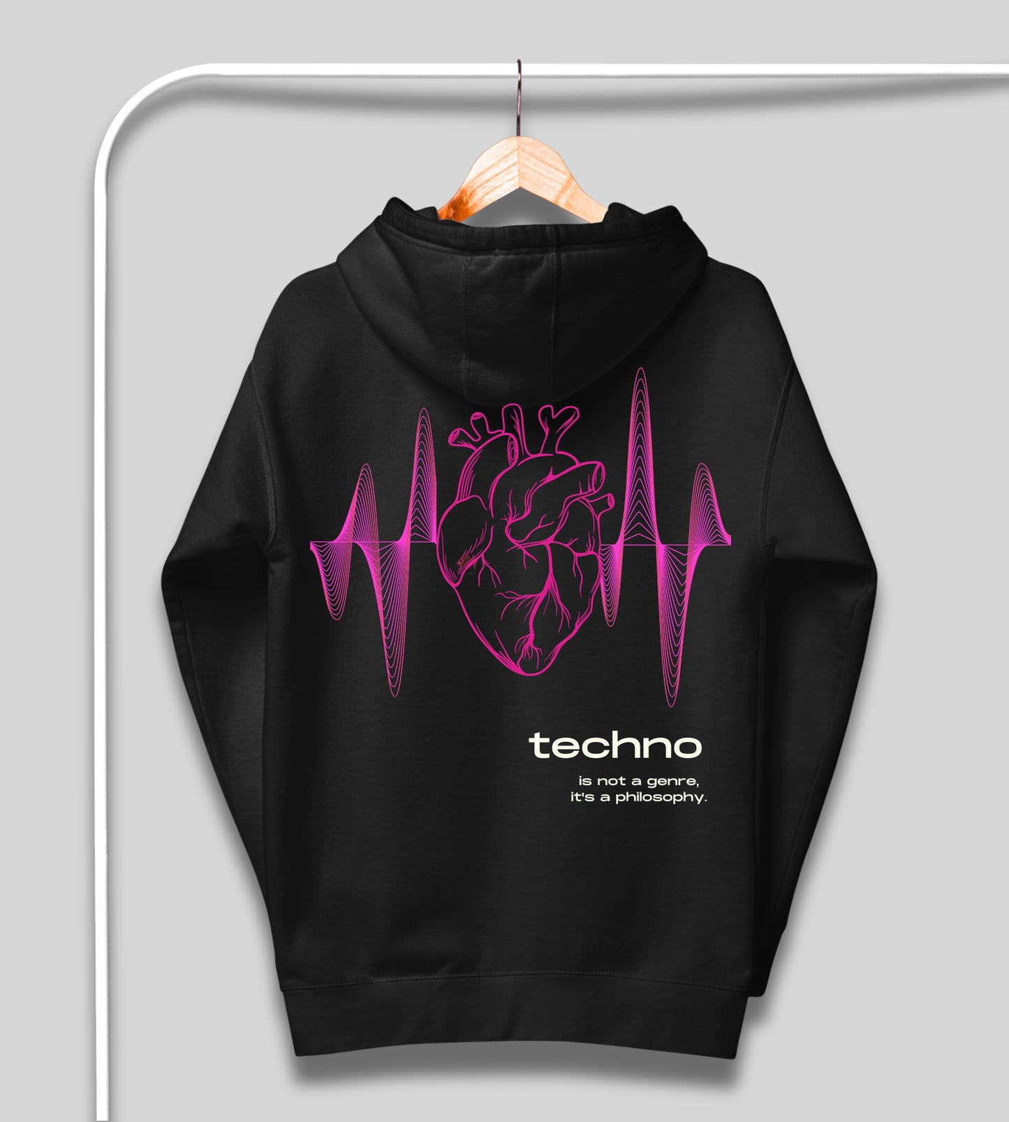 Techno Vibes - Sweat à capuche - Noir