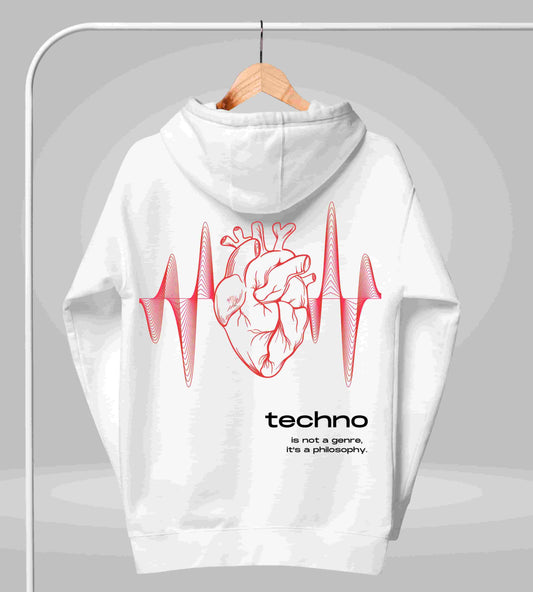 Techno Vibes - Sweat à capuche - Blanc